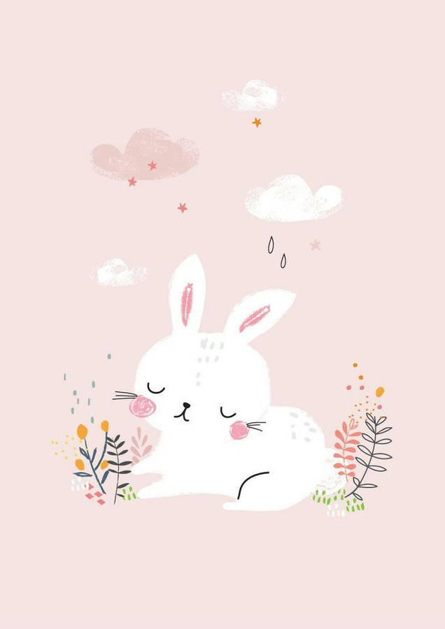 Charming White Rabbit Wallpaper