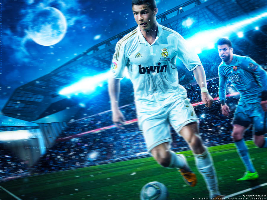 Chasing A Ball Cr7 3d Wallpaper