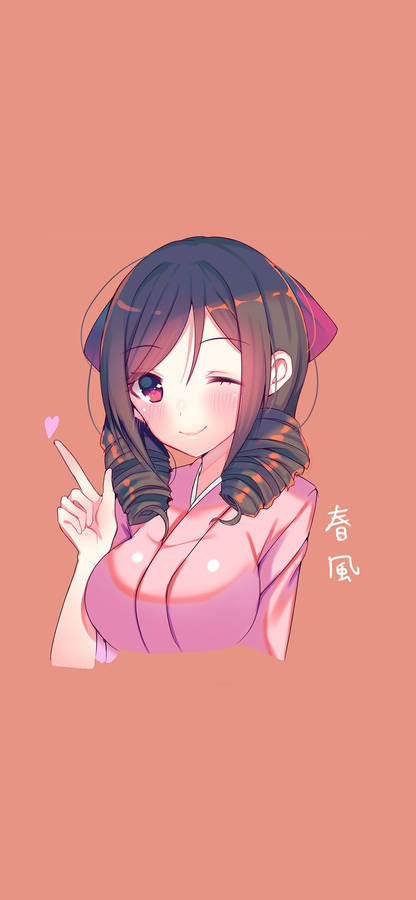 Check Gesture Cute Anime Girl Iphone Wallpaper