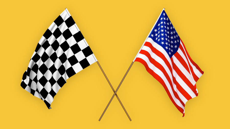 Checkered Flag And Usa Flag Wallpaper
