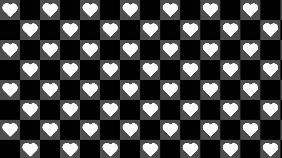 Checkered Love Black And White Wallpaper