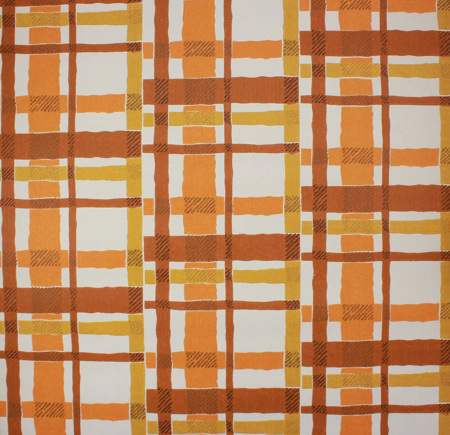 Checkered Orange And Tan Aesthetic Wallpaper