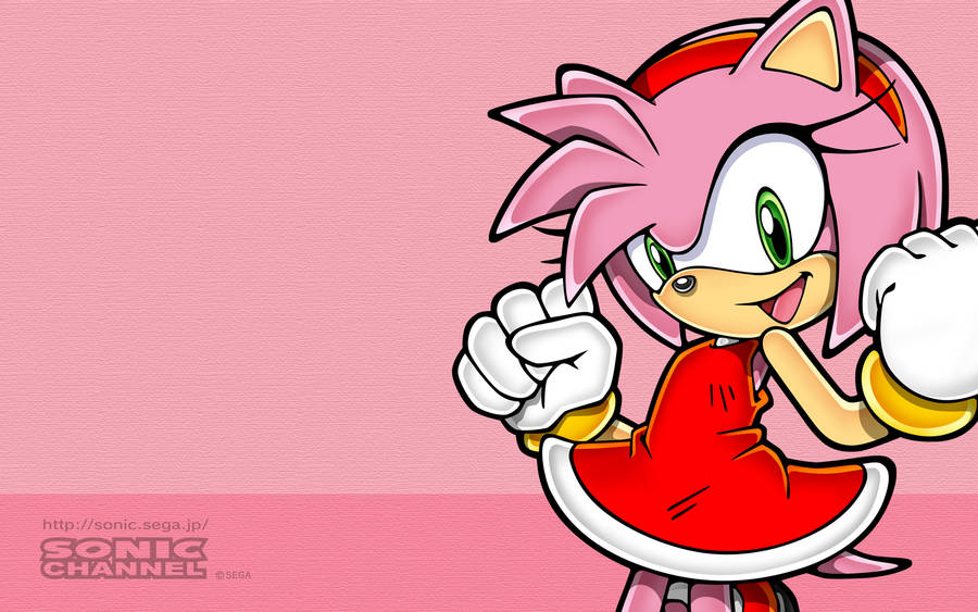 Cheerful Amy Rose Poster Wallpaper