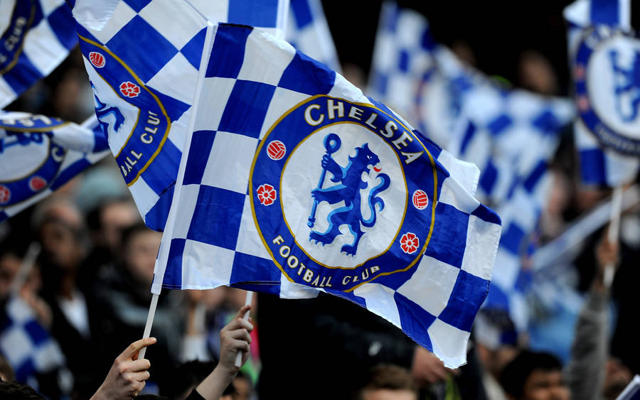 Chelsea Fc Fans Waving Flags Wallpaper
