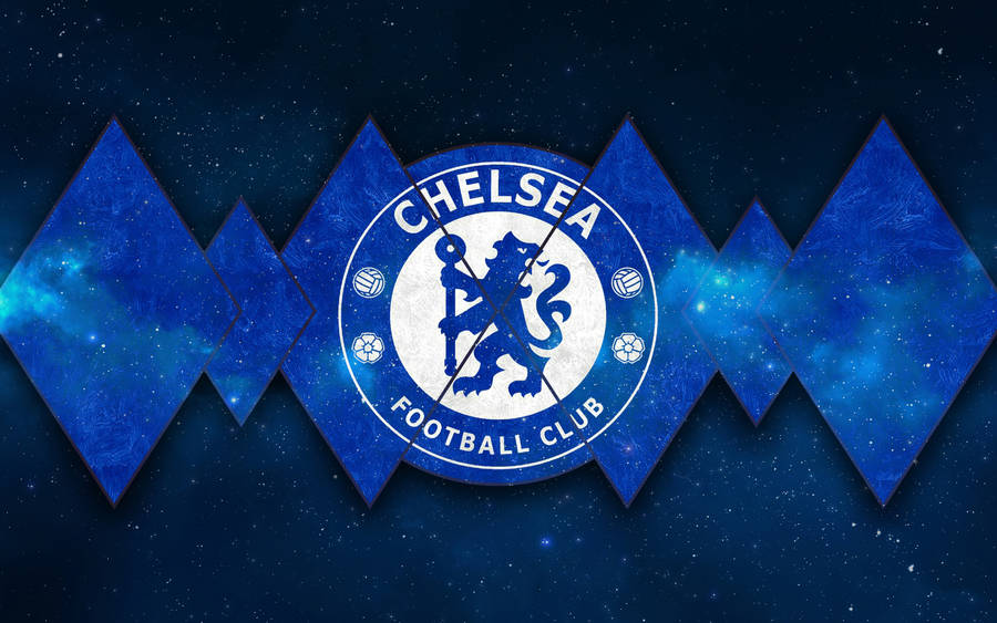 Chelsea Fc Logo In Diamond Patterns Wallpaper