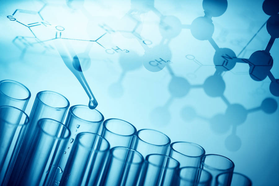 Chemistry Blue Test Tubes Wallpaper