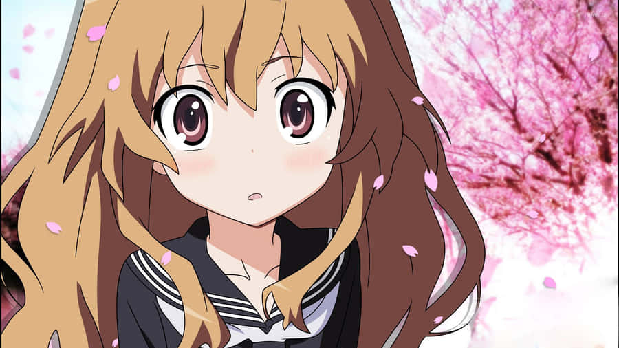 Cherry Blossom Effect Taiga Aisaka Wallpaper