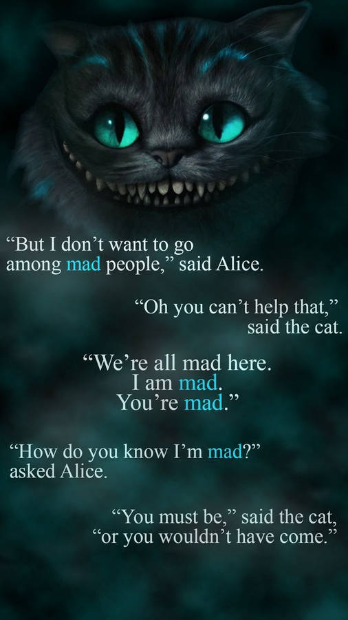 Cheshire Cat Quotes Wallpaper