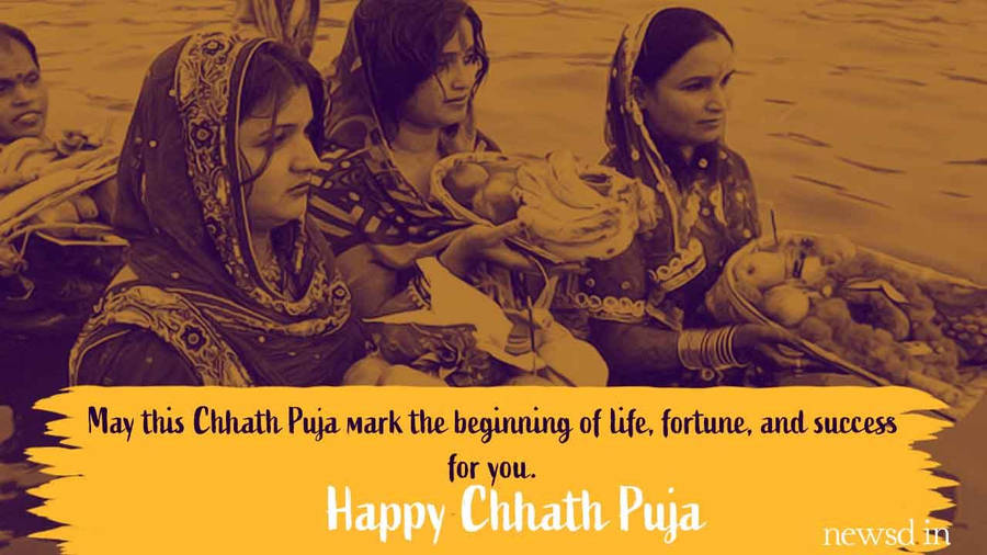 Chhath Puja With Three Women Wallpaper