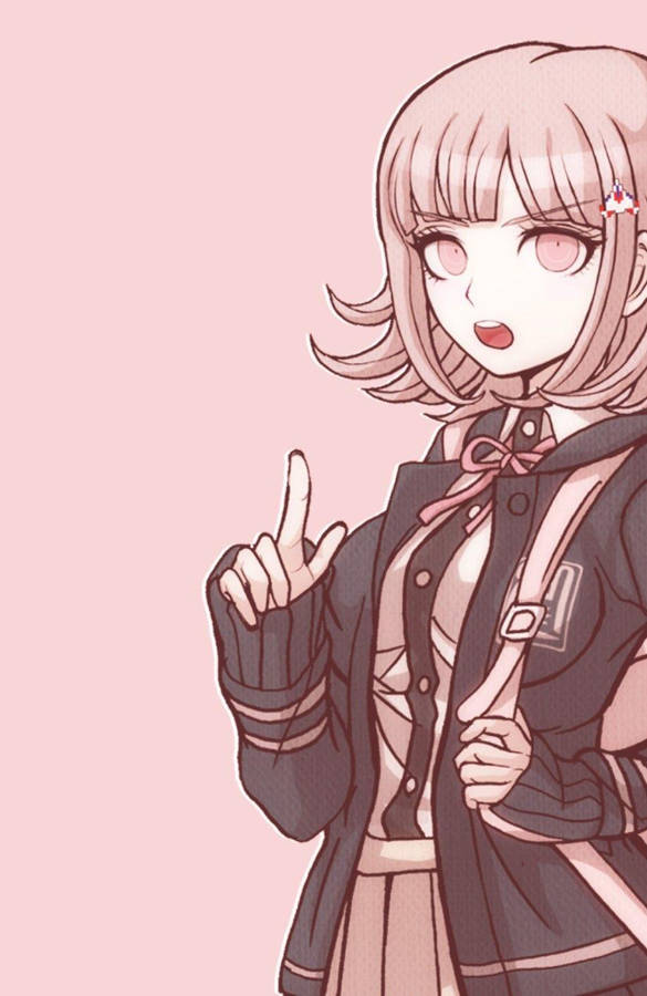 Chiaki Nanami Pink Background Wallpaper