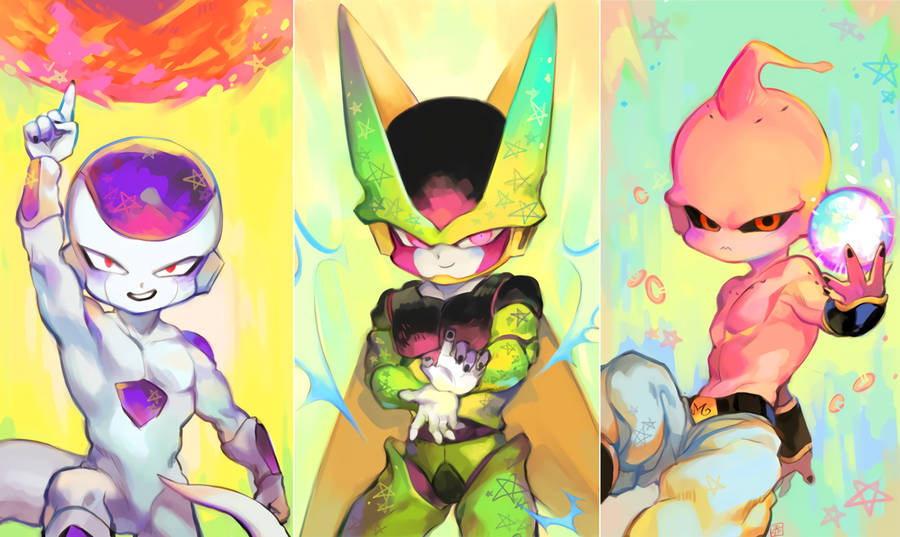 Chibi Anime Dragon Ball Villains Wallpaper