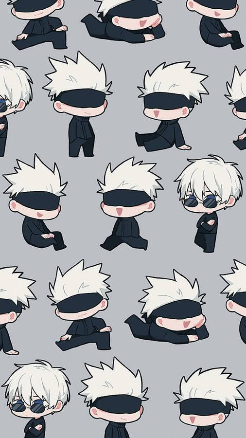 Chibi Anime Gojo Pattern Wallpaper