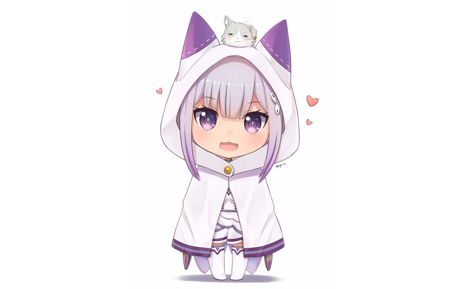 Chibi Anime Re:zero Emilia Wallpaper