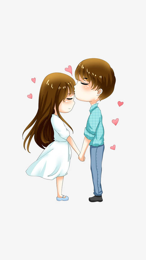 Chibi Couple Kissing Hd Wallpaper