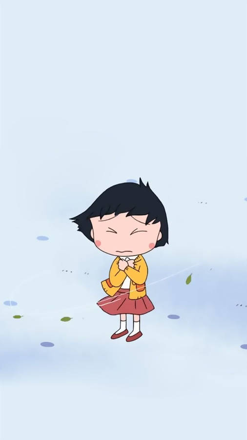 Chibi Maruko Chan Strong Wind Wallpaper