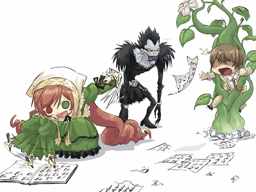 Chibi Ryuk, Light And Suiseiki Wallpaper