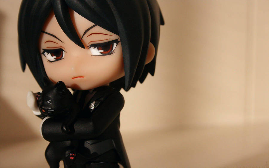 Chibi Sebastian Figure Cute Boy Cartoon Wallpaper