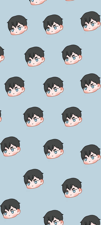 Chibi Tobio Kageyama Pattern Wallpaper