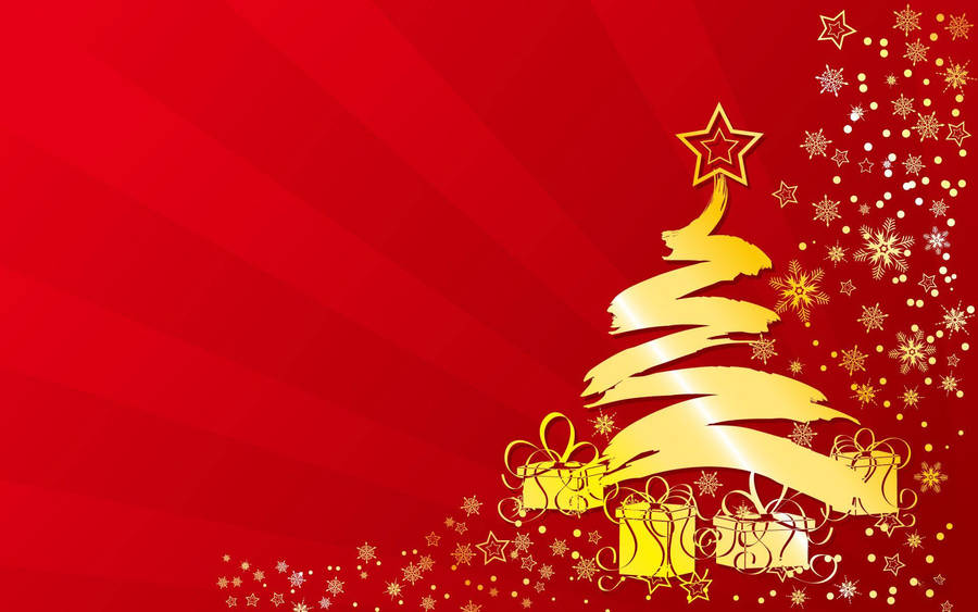 Chic Gold And Red Christmas Background Wallpaper