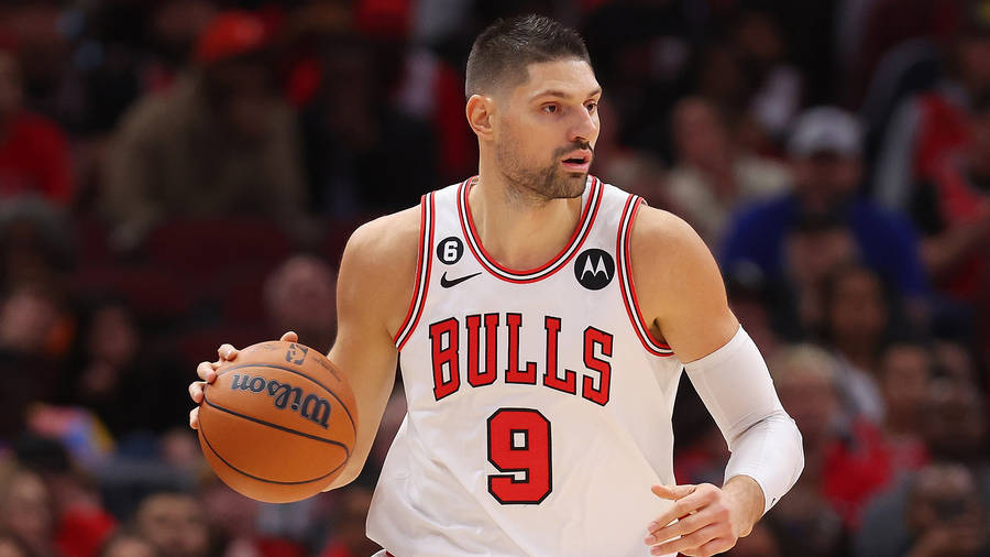 Chicago Bulls Nikola Vucevic Ball Shot During Game Wallpaper