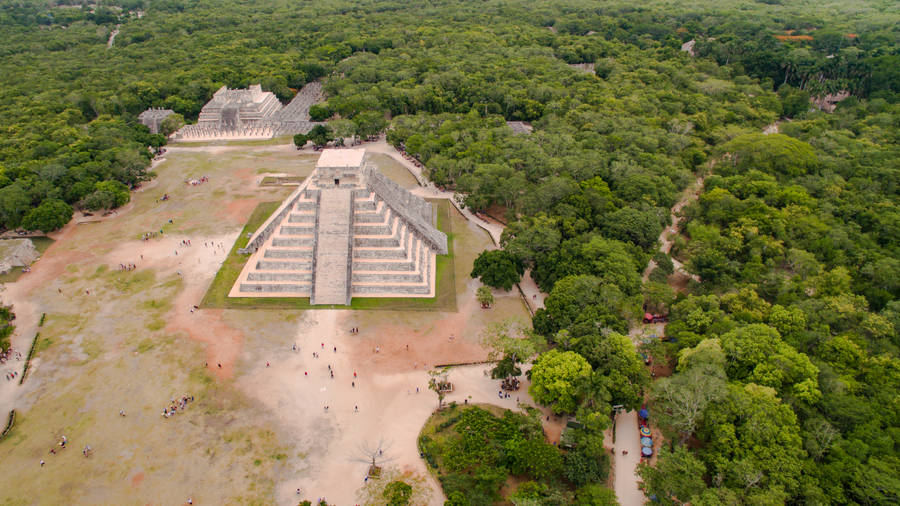 Chichen Itza Near The Woods Wallpaper