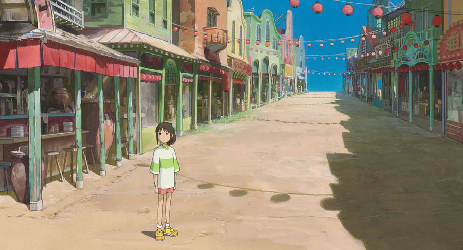 Chihiro In Town Spirited Away Desktop Wallpaper