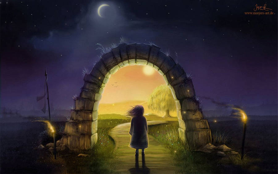 Child In Magic Gateway Deviantart Wallpaper