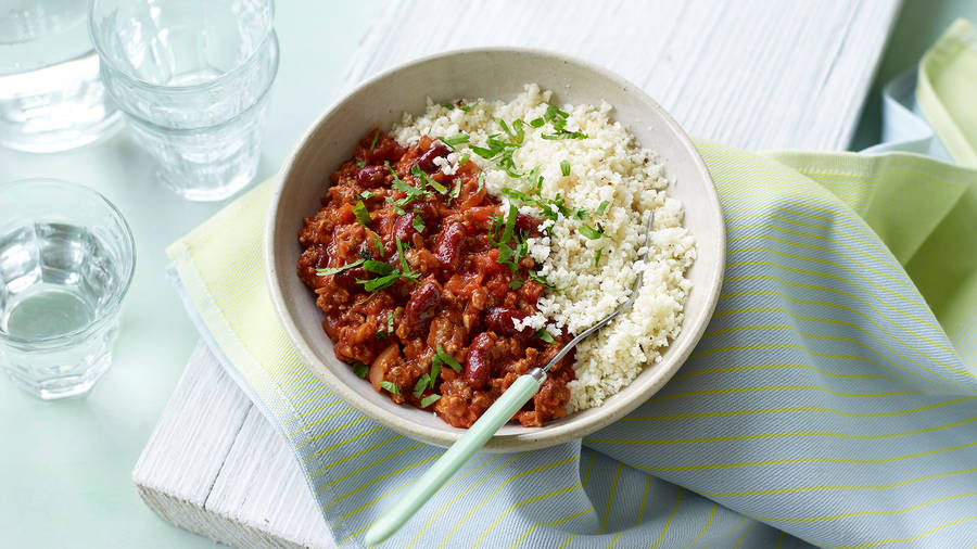 Chili Con Carne Dish With Rice Wallpaper