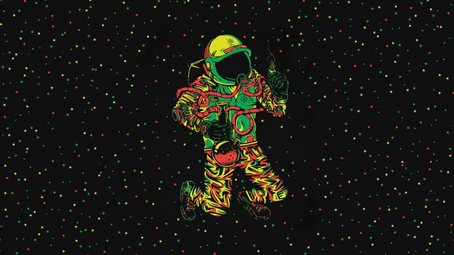 Chill Stoner Space Astronaut Wallpaper