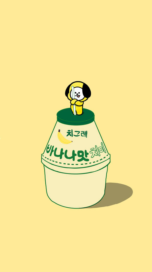 Chimmy Bt21 And Banana Milk Wallpaper