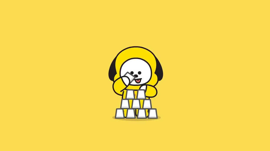 Chimmy Bt21 Pyramid Cups Wallpaper