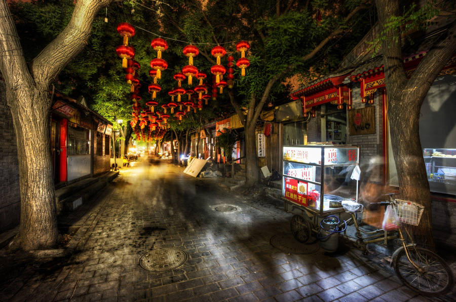 Chinese Street In Beijing Wallpaper