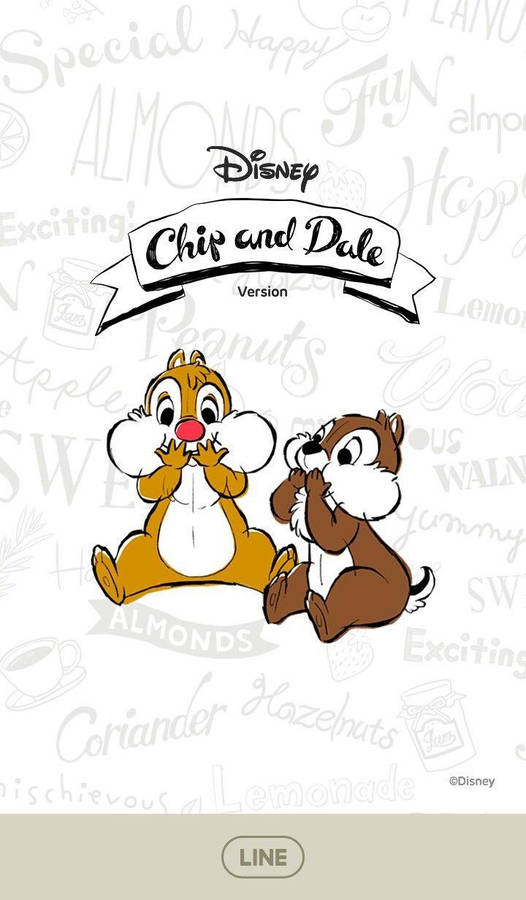 Chip N Dale In White Framework Wallpaper