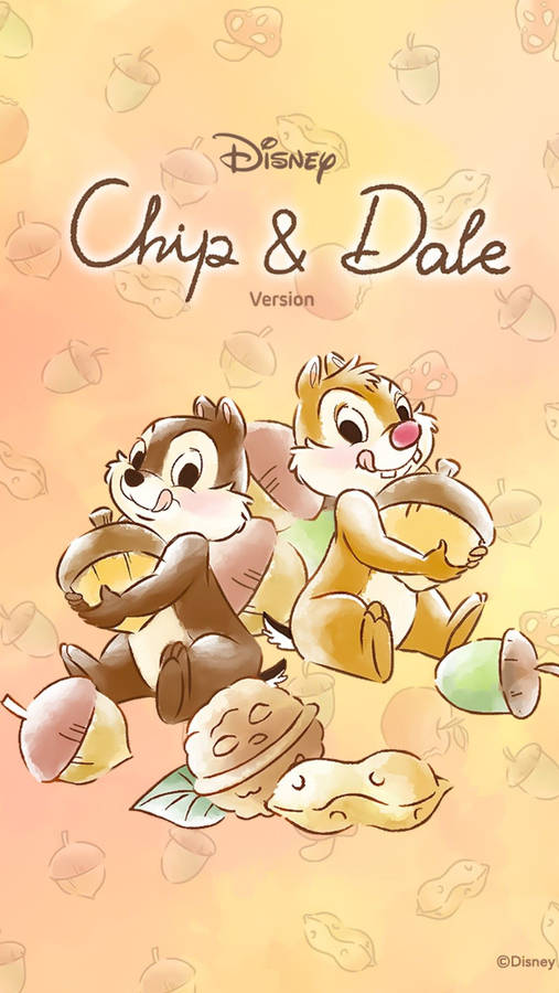 Chip N Dale Printed Pastel Background Wallpaper