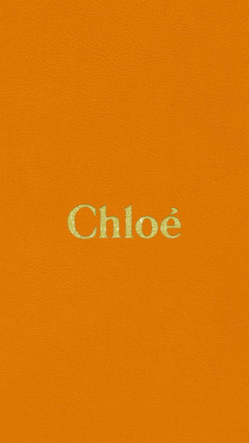 Chloé Logo Orange Backdrop Wallpaper