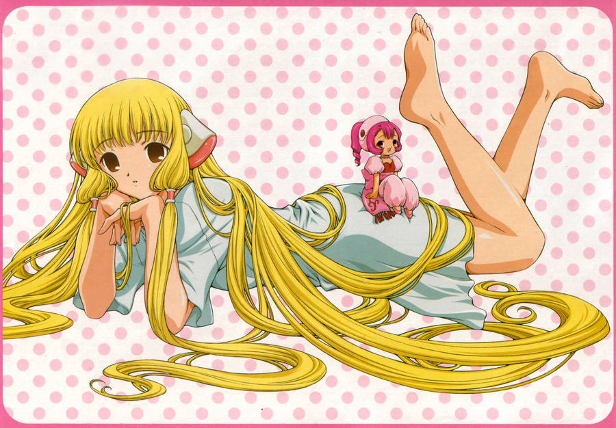 Chobits Polka Dot Background Wallpaper