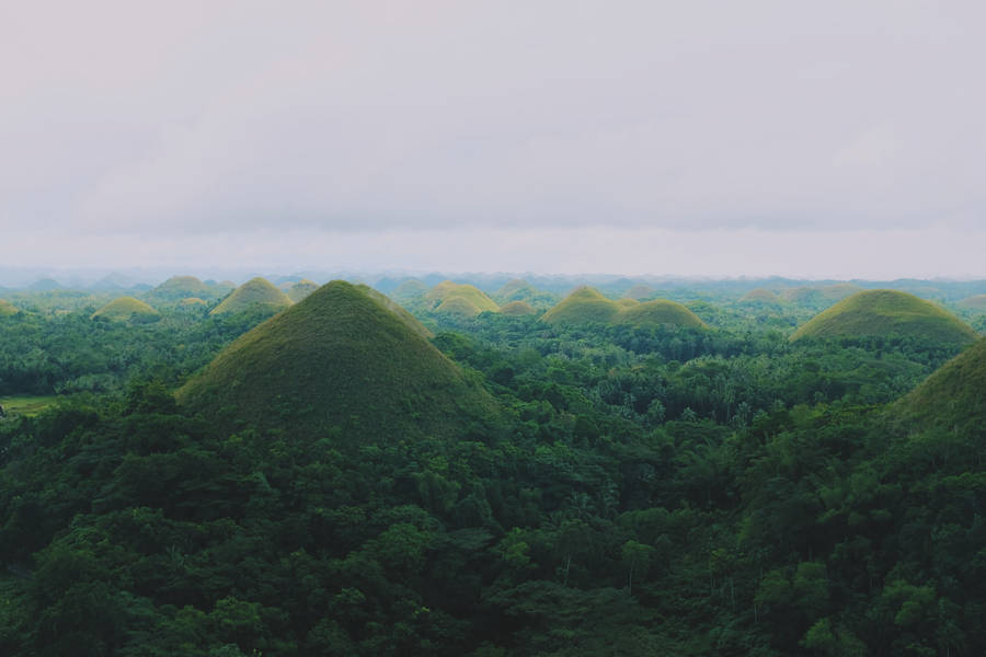 Chocolate Hills On Full Screen Desktop Wallpaper