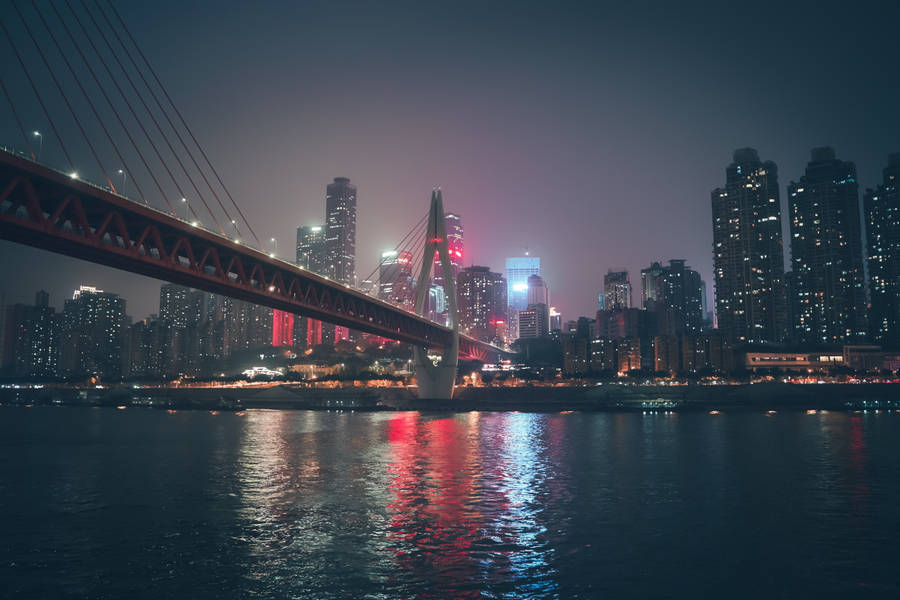 Chongqing Bridge Night View Wallpaper