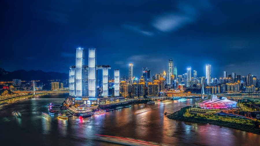 Chongqing China Skyscrapers Cityscape Wallpaper