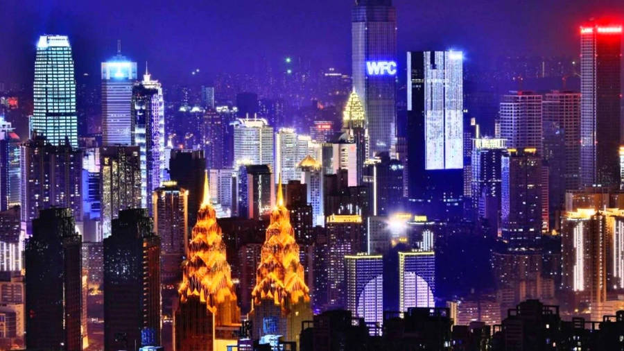 Chongqing: Dazzling Night Lights Of A Chinese Megacity Wallpaper