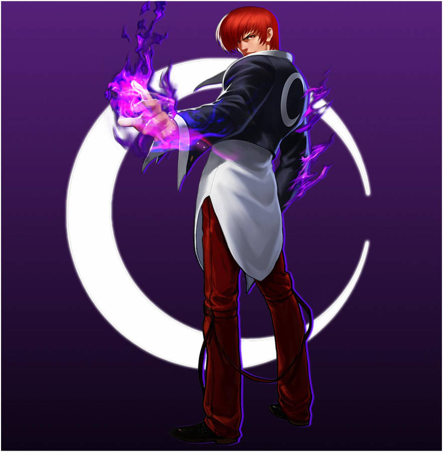 Chou Ml Iori Yagami Moon Purple Aesthetic Wallpaper