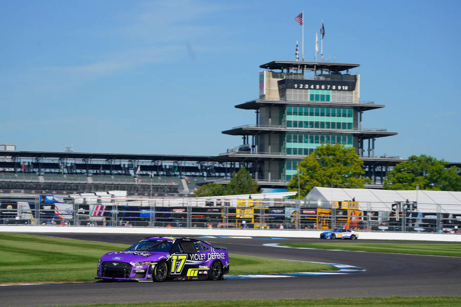 Chris Buescher In Action On The Circuit Wallpaper