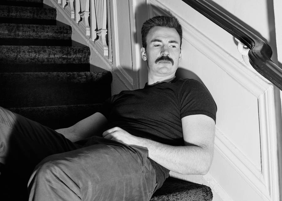 Chris Evans With Mustache Wallpaper