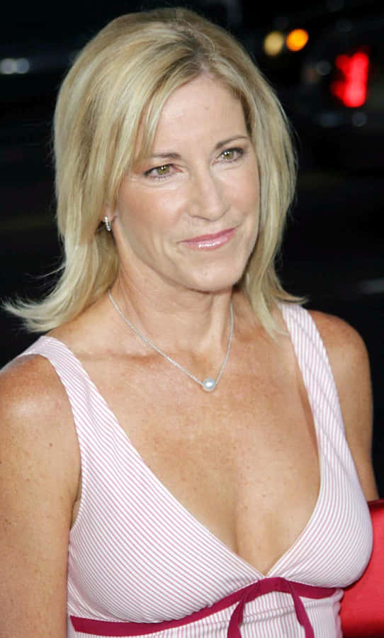 Chris Evert In A Pink Dress Wallpaper