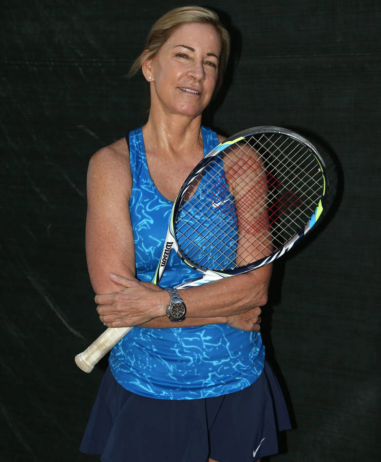 Chris Evert Posing With Her Racket Wallpaper