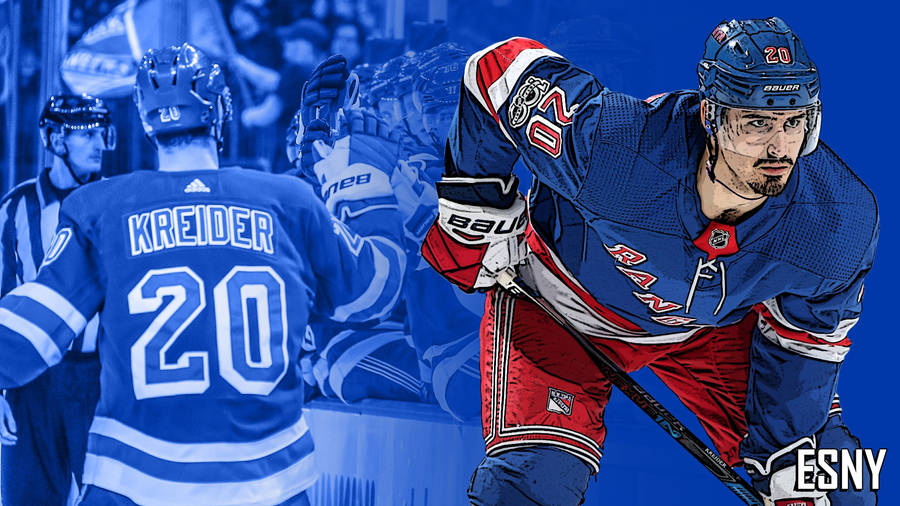 Chris Kreider Ice Hockey Comic Art Wallpaper