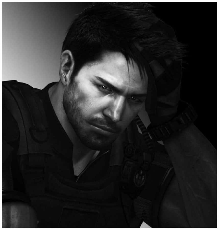 Chris Redfield - A Hero In Action Wallpaper