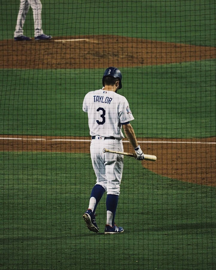 Chris Taylor In A Baseball Field Wallpaper