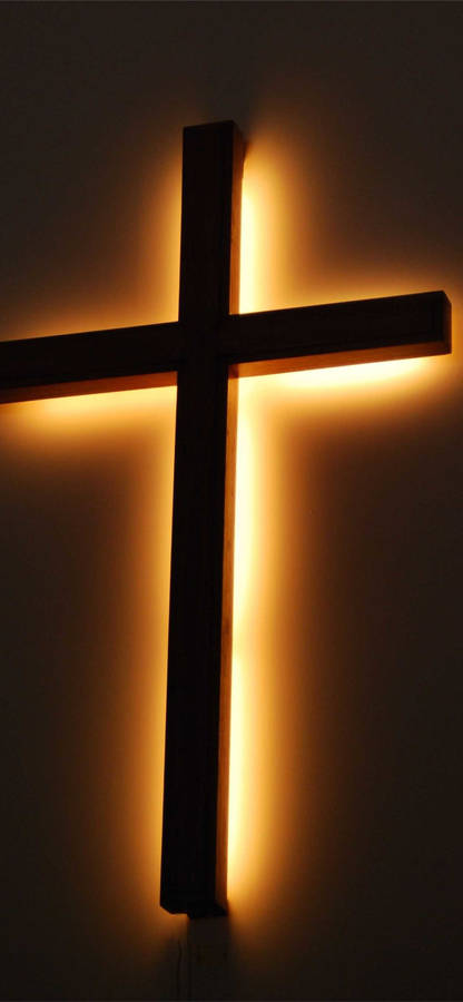 Christian Cross In Warm Light Wallpaper