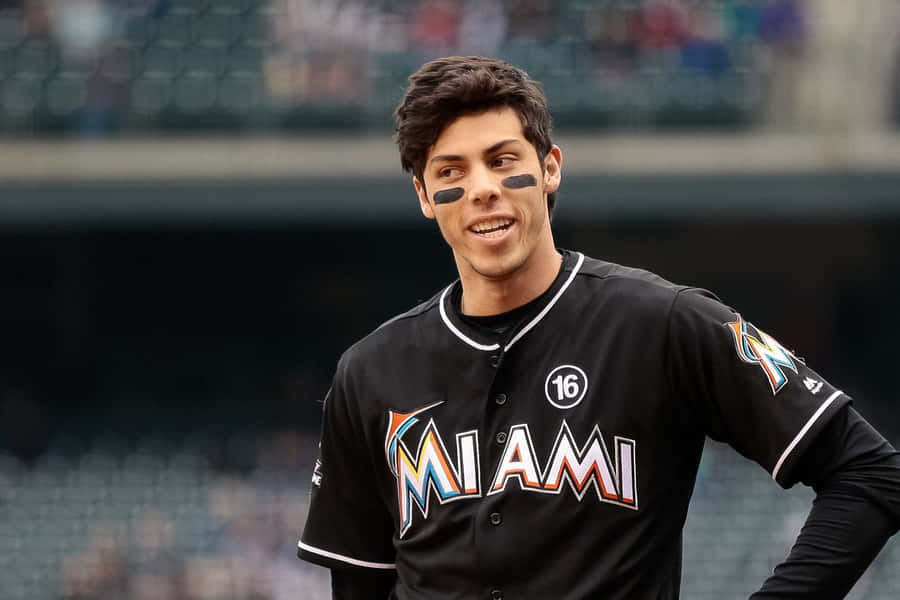 Christian Yelich Miami Marlins Uniform Wallpaper